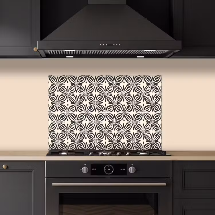 Spatscherm keuken - Grafisch - Patroon - Zwart — 5