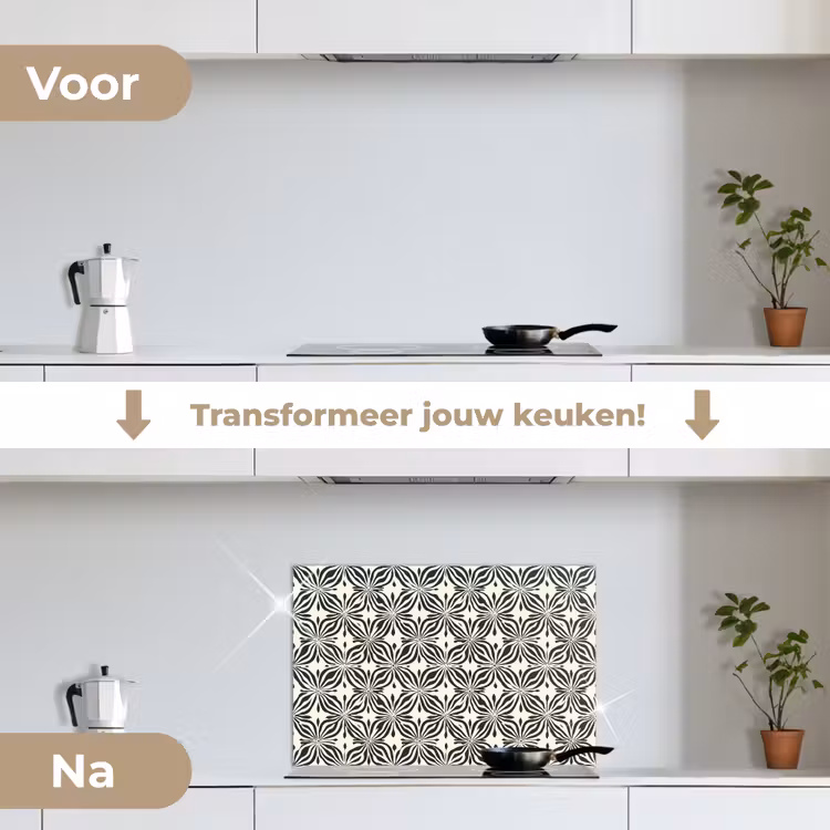 Spatscherm keuken - Grafisch - Patroon - Zwart — 7