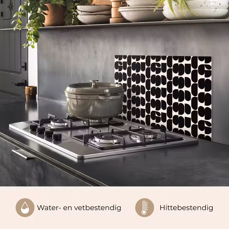 Spatscherm keuken - Modern - Patroon - Zwart — 2