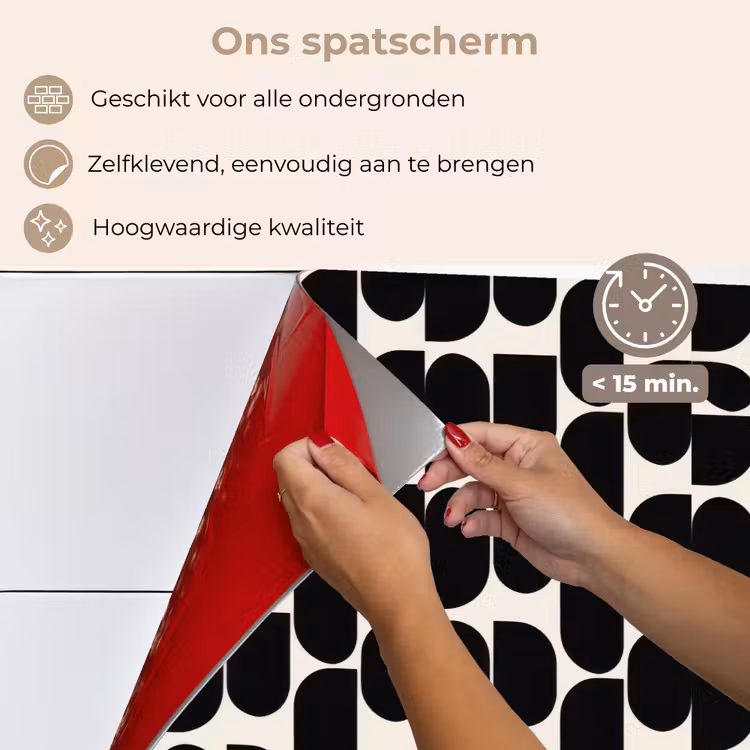 Spatscherm keuken - Modern - Patroon - Zwart — 4