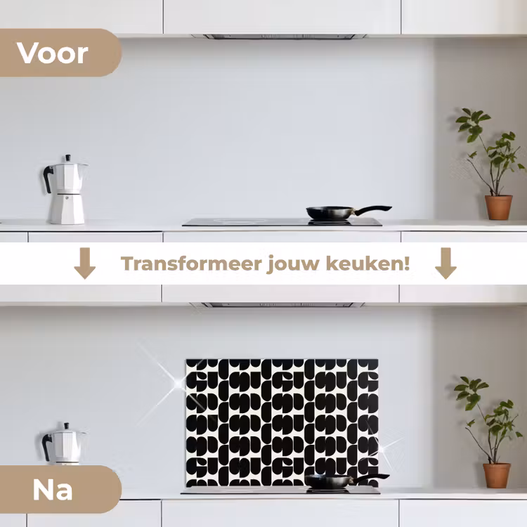 Spatscherm keuken - Modern - Patroon - Zwart — 7