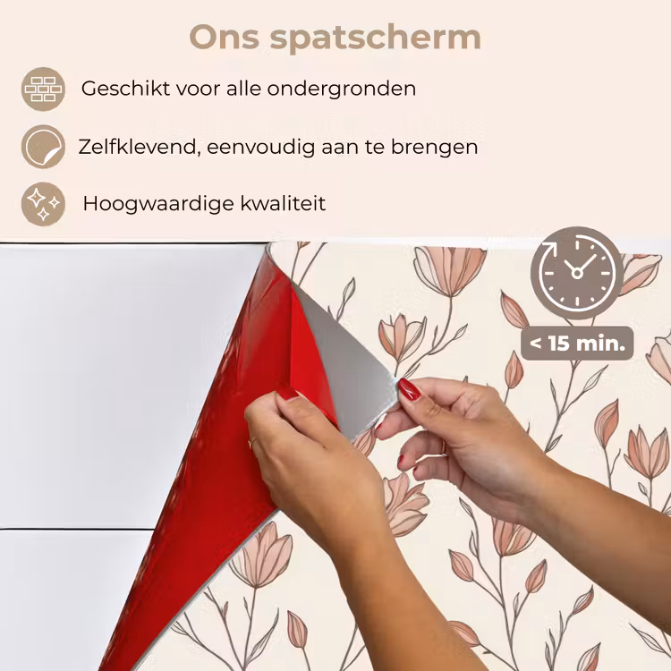 Spatscherm keuken - Patroon - Klassiek - Roze — 4