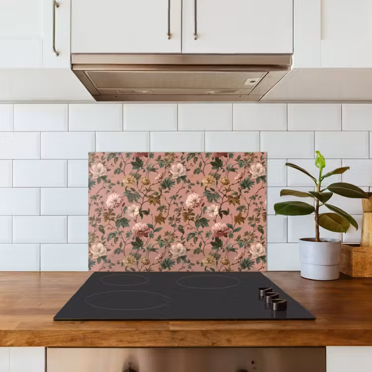 Spatscherm keuken - Bloemen - Klassiek - Roze — 3