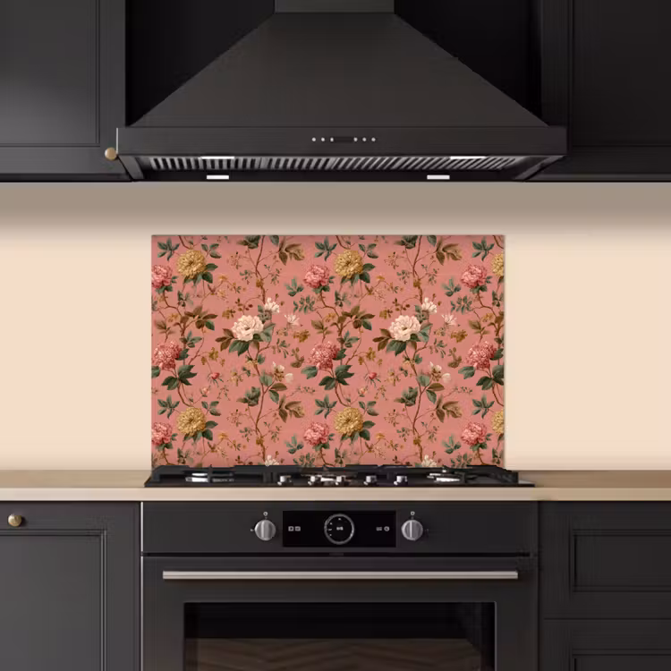 Spatscherm keuken - Klassiek - Botanisch - Roze — 5