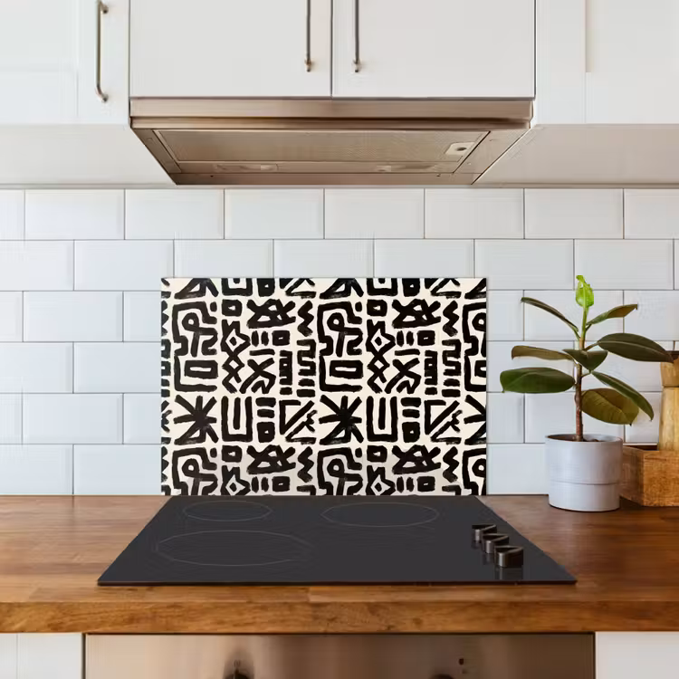 Spatscherm keuken - Geometrisch - Figuren - Zwart — 3