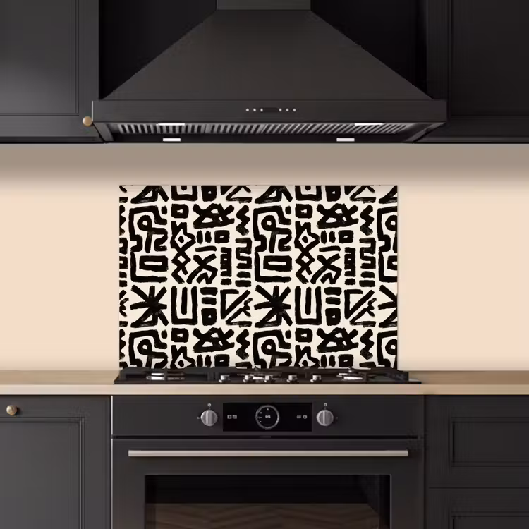 Spatscherm keuken - Geometrisch - Figuren - Zwart — 5