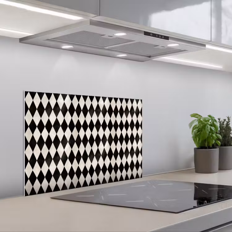 Spatscherm keuken - Klassiek - Patroon - Zwart — 1