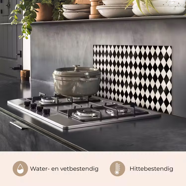 Spatscherm keuken - Klassiek - Patroon - Zwart — 2