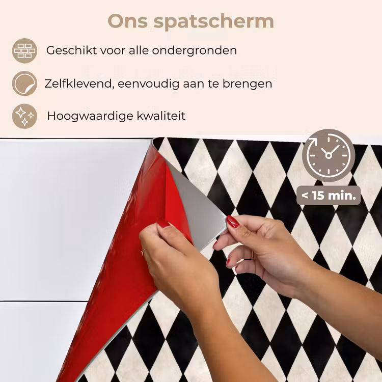 Spatscherm keuken - Klassiek - Patroon - Zwart — 4