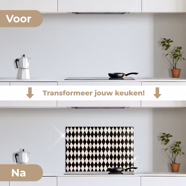 Spatscherm keuken - Klassiek - Patroon - Zwart — 7