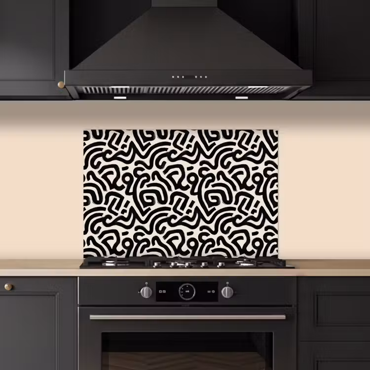 Spatscherm keuken - Modern - Abstract - Zwart — 5