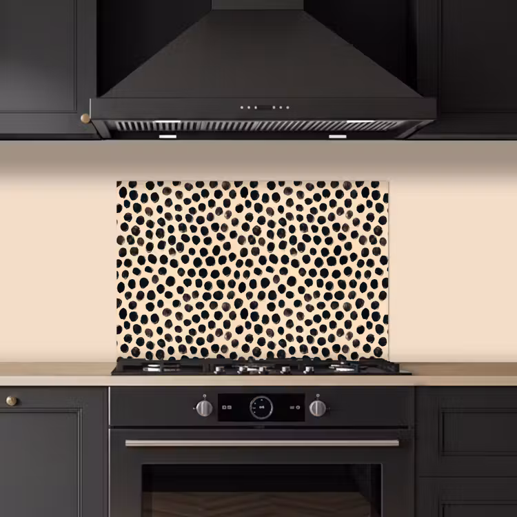 Spatscherm keuken - Stippen - Patroon - Zwart — 5