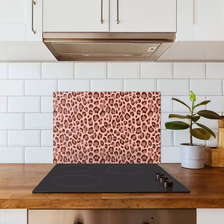 Spatscherm keuken - Luipaard - Patroon - Roze — 3
