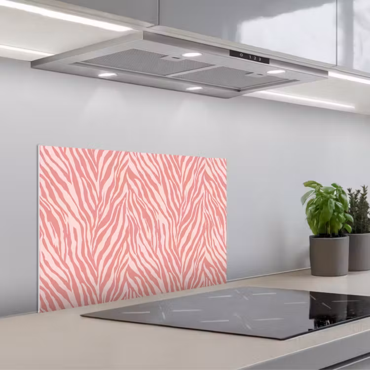 Spatscherm keuken - Zebra - Print - Roze — 1