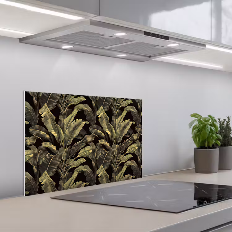 Spatscherm keuken - Botanisch - Bladeren - Groen — 1