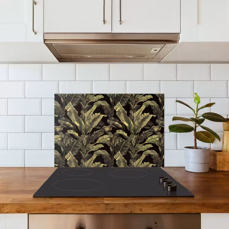 Spatscherm keuken - Botanisch - Bladeren - Groen — 3