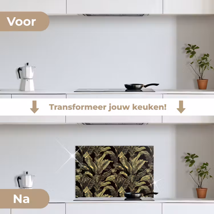 Spatscherm keuken - Botanisch - Bladeren - Groen — 7