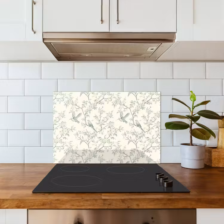 Spatscherm keuken - Klassiek - Vogels - Groen — 3