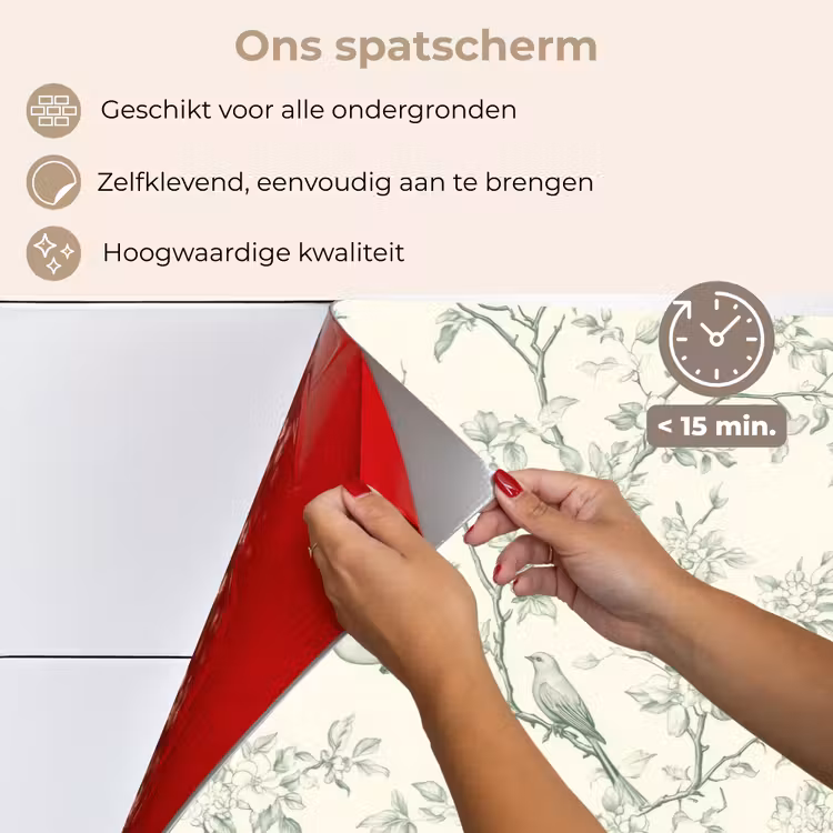 Spatscherm keuken - Klassiek - Vogels - Groen — 4