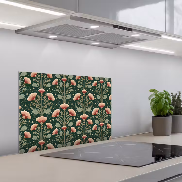 Spatscherm keuken - Patroon - Botanisch - Kleurrijk — 1