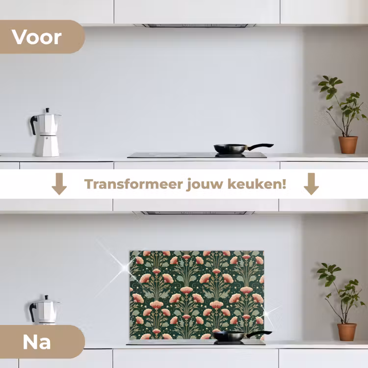 Spatscherm keuken - Patroon - Botanisch - Kleurrijk — 7