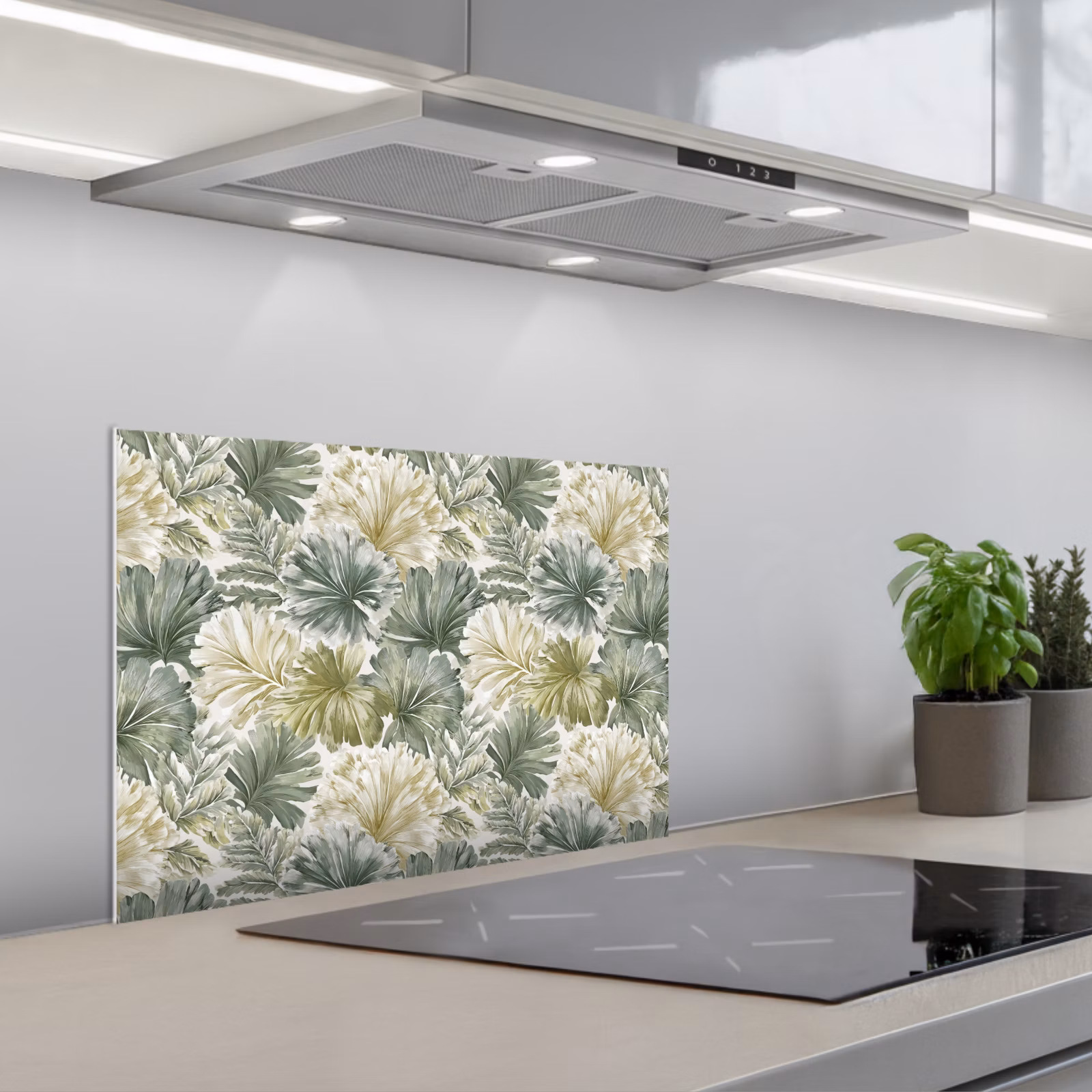 Spatscherm keuken - Bladeren - Botanisch - Groen — 1