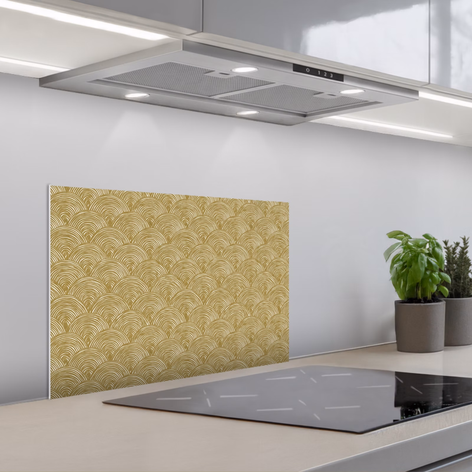 Spatscherm keuken - Waaier - Geometrisch - Groen — 1