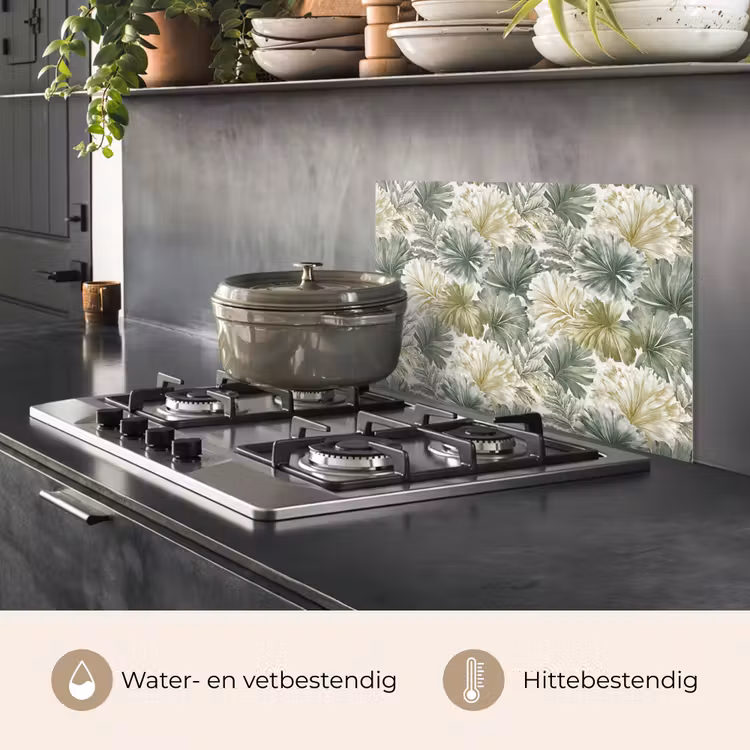 Spatscherm keuken - Bladeren - Botanisch - Groen — 2