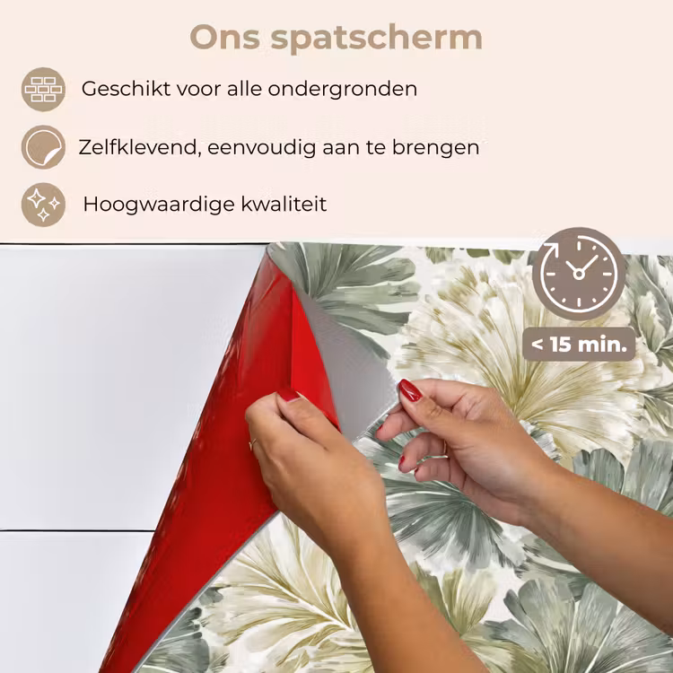 Spatscherm keuken - Bladeren - Botanisch - Groen — 4