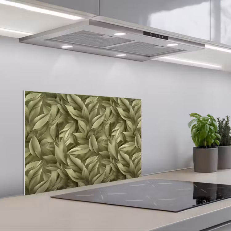 Spatscherm keuken - Bladeren - Modern - Groen — 1