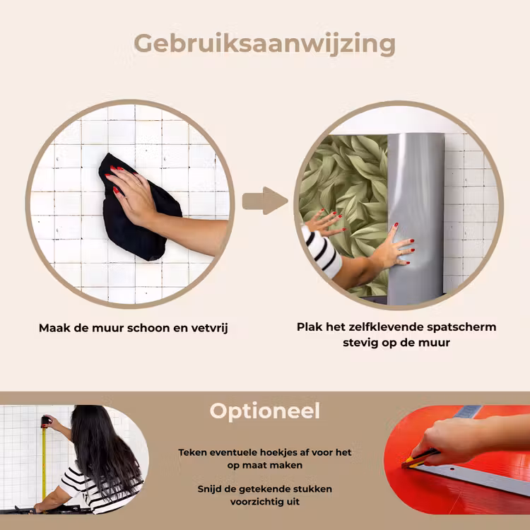 Spatscherm keuken - Bladeren - Modern - Groen — 6