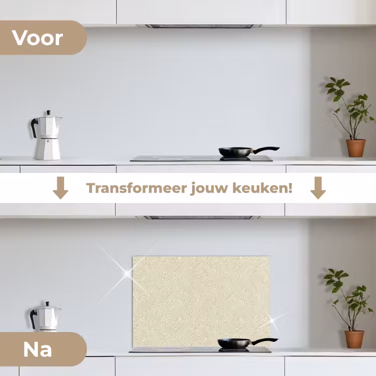 Spatscherm keuken - Geometrisch - Lijnen - Groen — 7