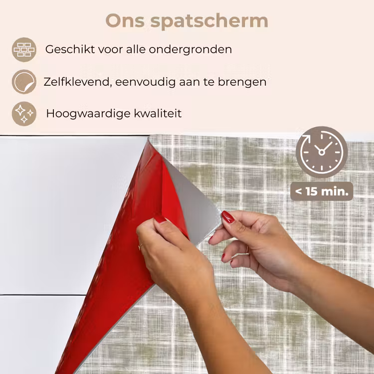 Spatscherm keuken - Linnen - Patroon - Groen — 4