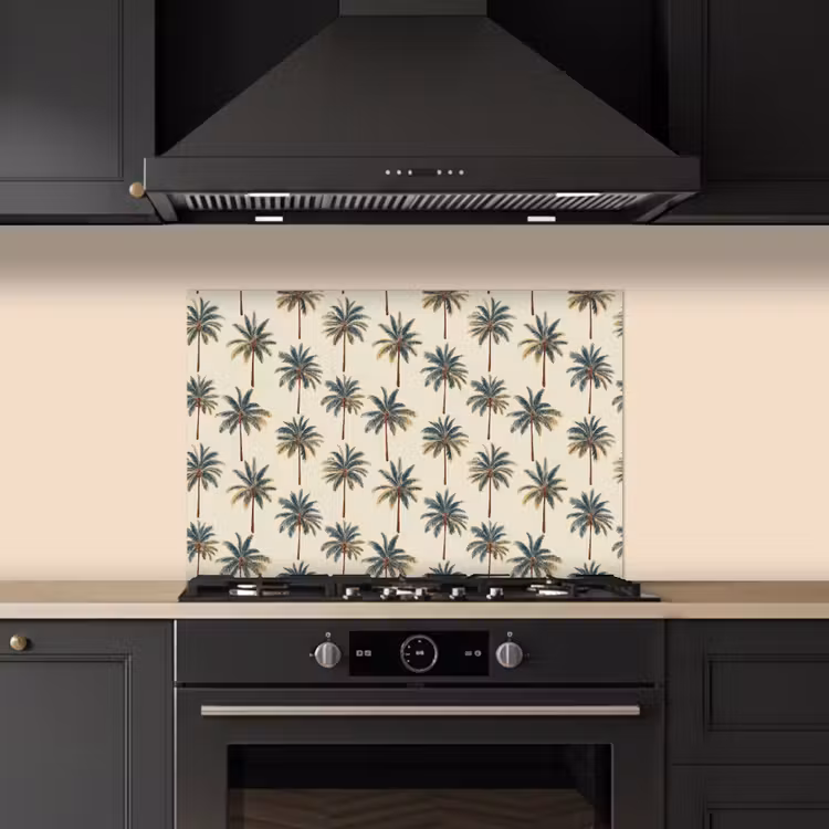 Spatscherm keuken - Palmbomen - Tropisch - Groen — 5