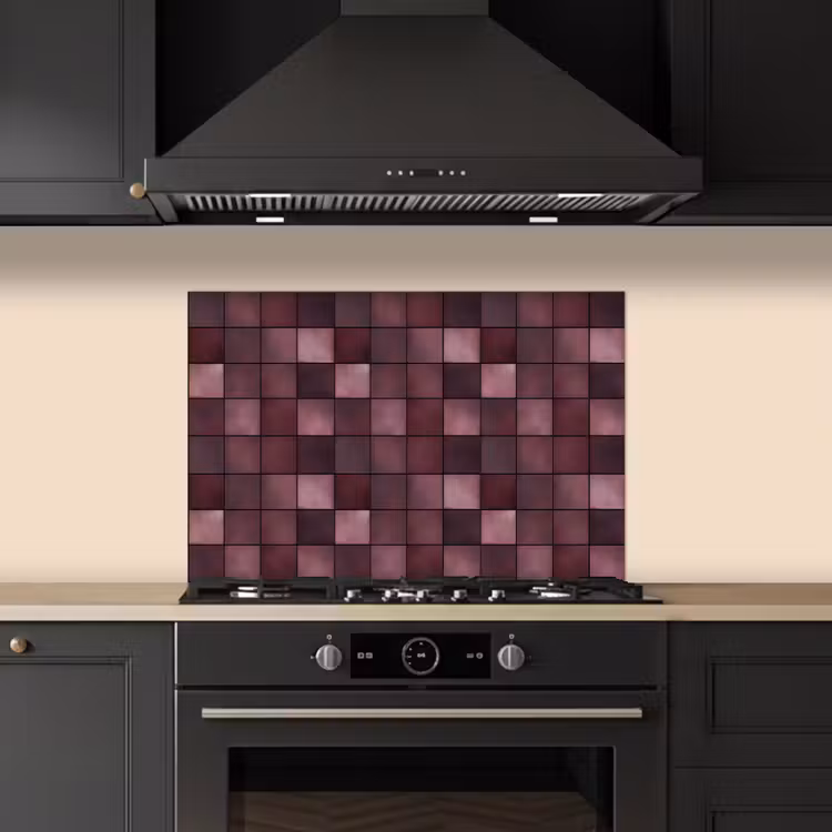 Spatscherm keuken - Vierkant - Tegel - Patroon - Paars — 5