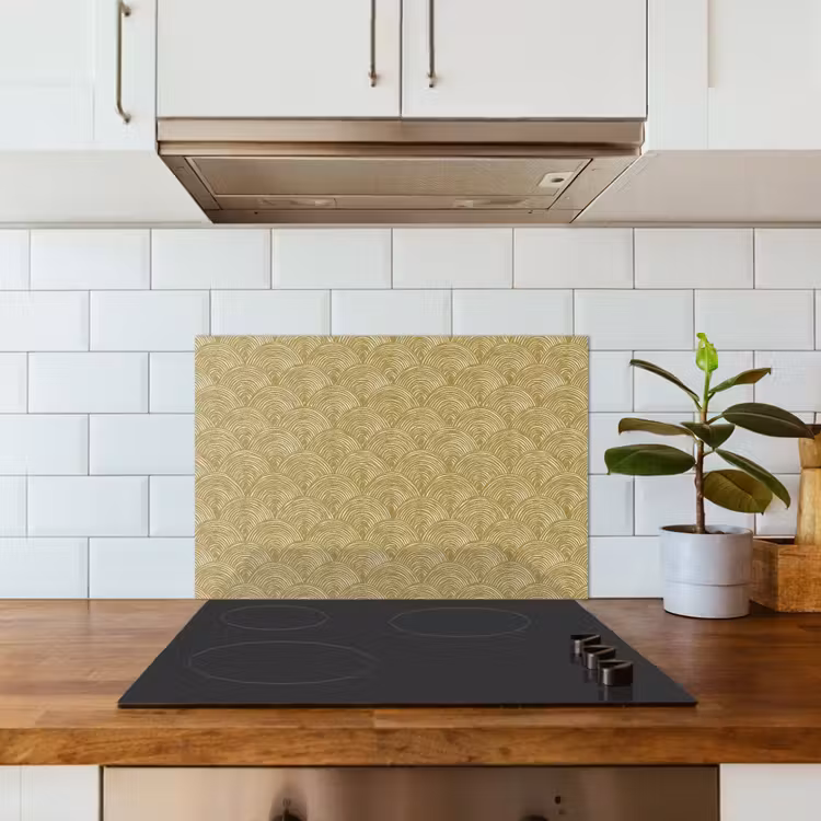Spatscherm keuken - Waaier - Geometrisch - Groen — 3