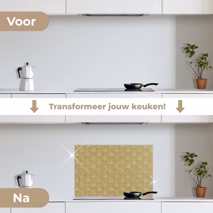 Spatscherm keuken - Waaier - Geometrisch - Groen — 7