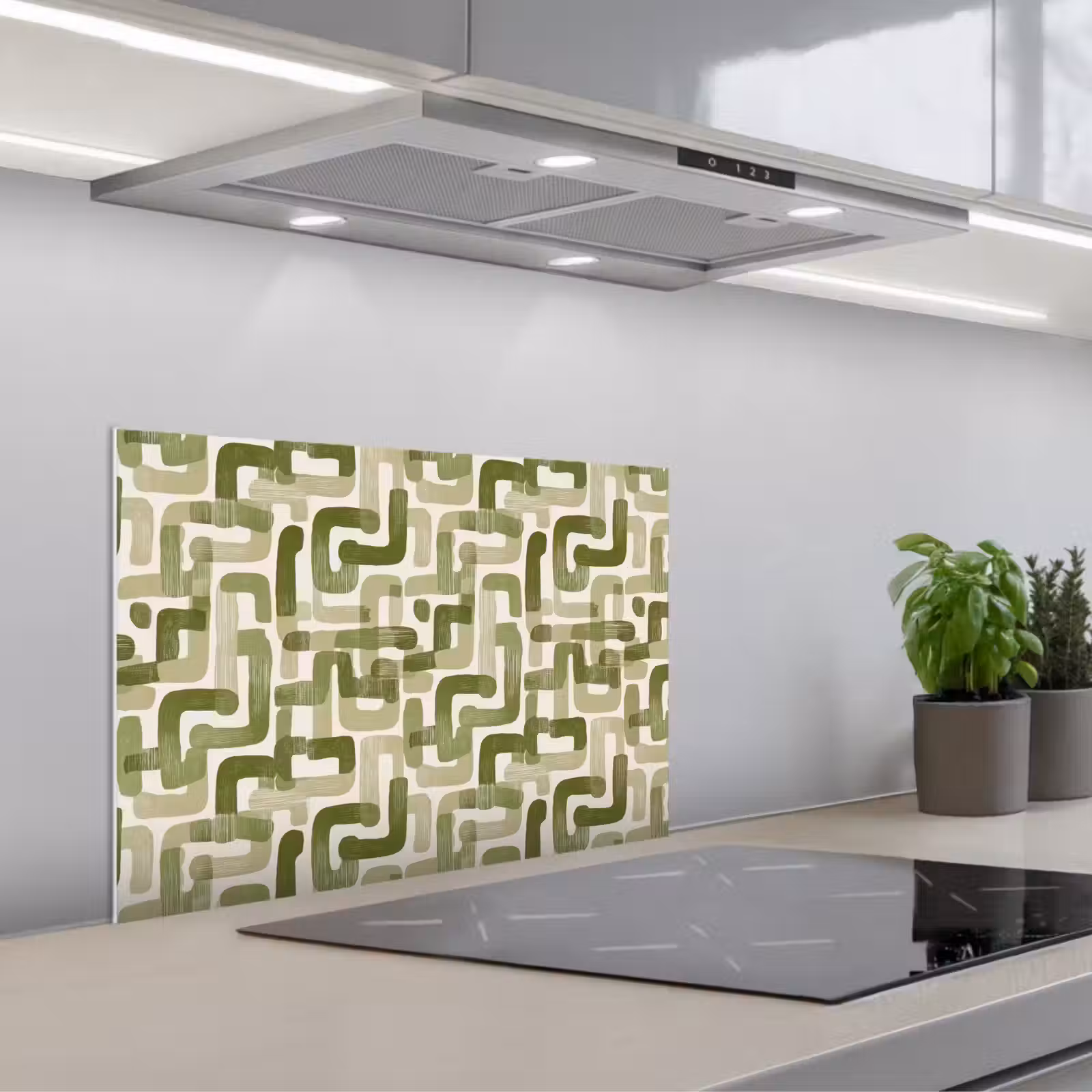 Spatscherm keuken - Modern - Grafisch - Groen — 1