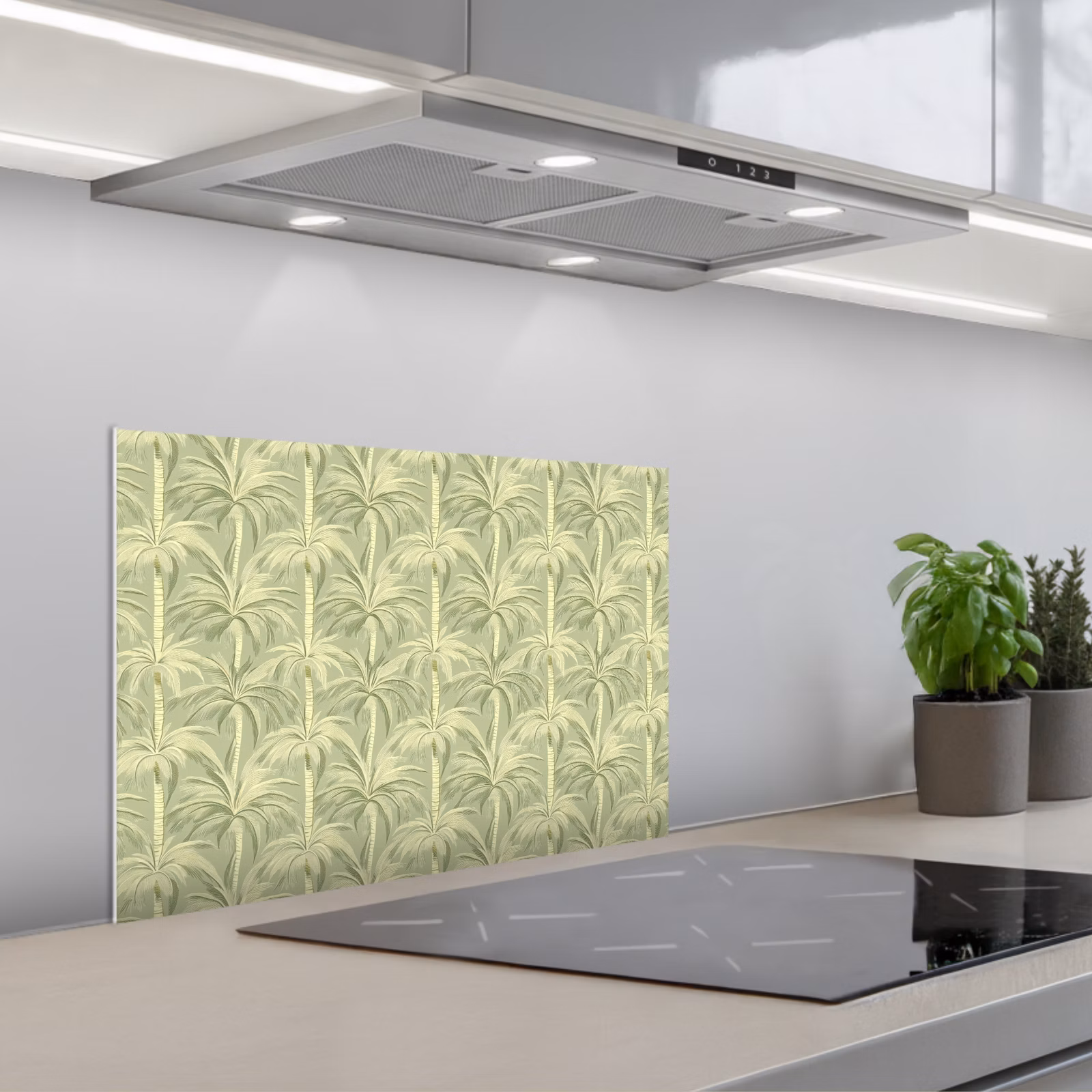 Spatscherm keuken - Palmwoud - Tropisch - Groen — 1