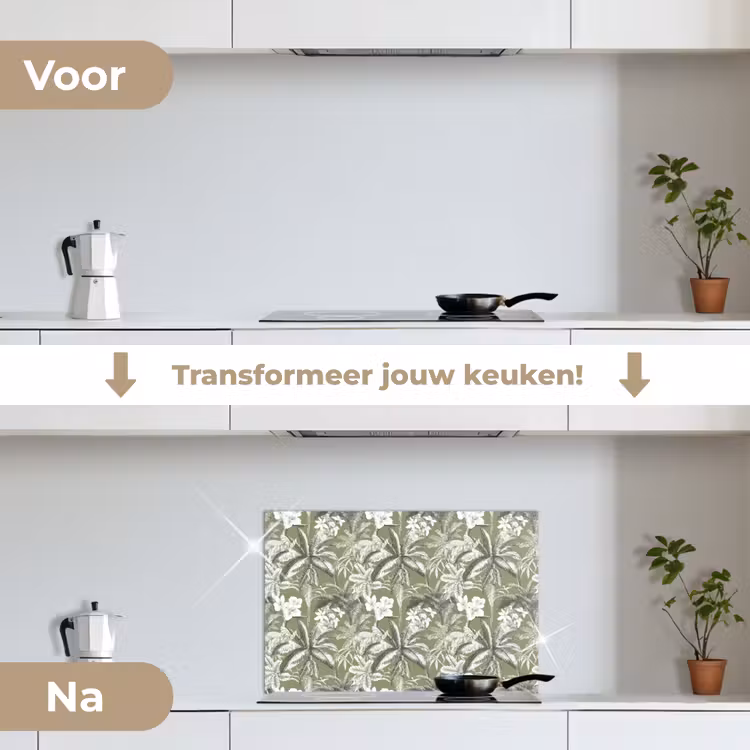 Spatscherm keuken - Botanisch - Bloemen - Groen — 7