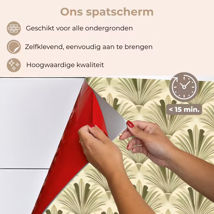 Spatscherm keuken - Klassiek - Waaier - Groen — 4