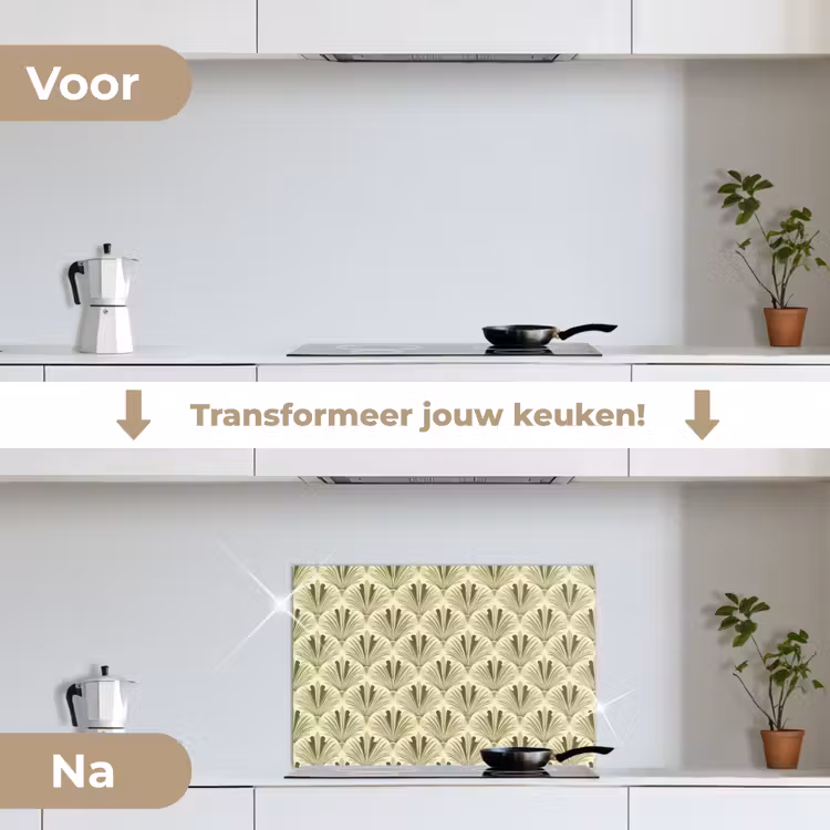 Spatscherm keuken - Klassiek - Waaier - Groen — 7