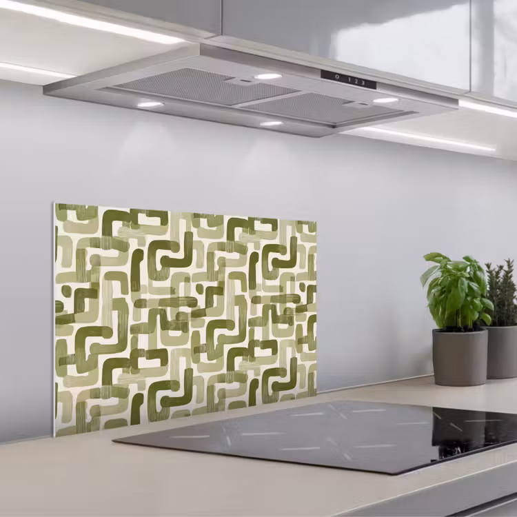Spatscherm keuken - Modern - Grafisch - Groen — 1