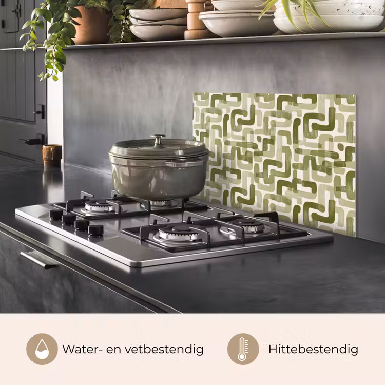 Spatscherm keuken - Modern - Grafisch - Groen — 2