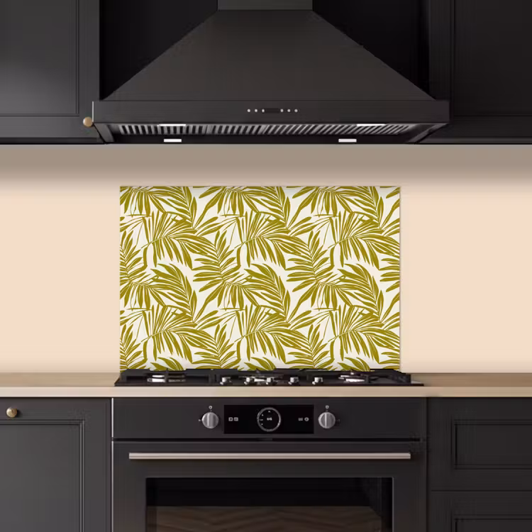 Spatscherm keuken - Palmblad - Patroon - Groen — 5