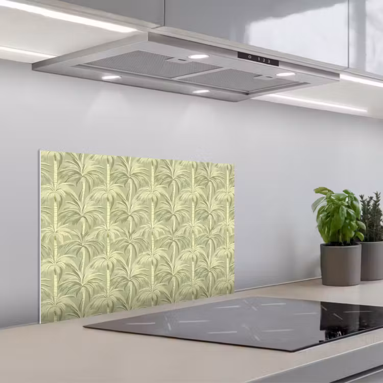 Spatscherm keuken - Palmwoud - Tropisch - Groen — 1