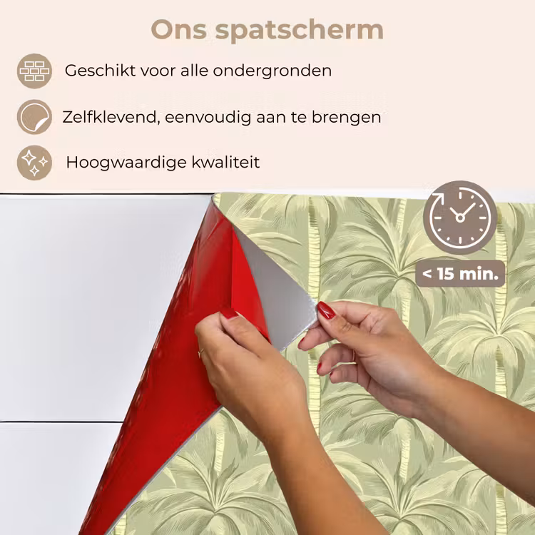 Spatscherm keuken - Palmwoud - Tropisch - Groen — 4