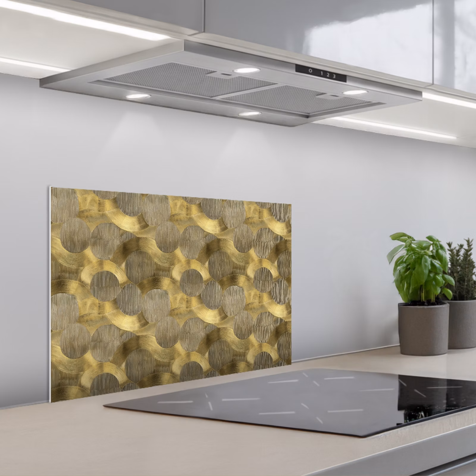 Spatscherm keuken - Modern - Geometrisch - Goud — 1