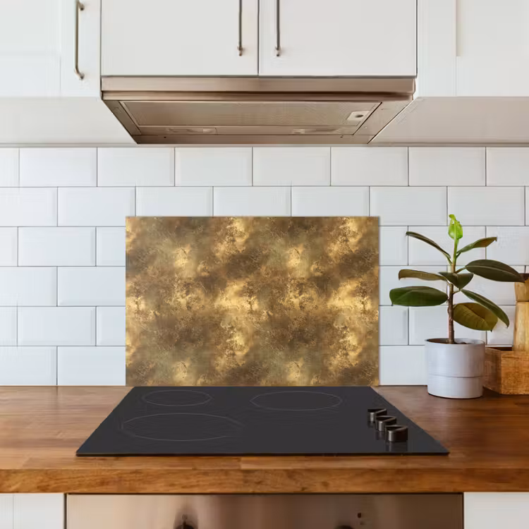 Spatscherm keuken - Antiek - Metaallook - Goud — 3