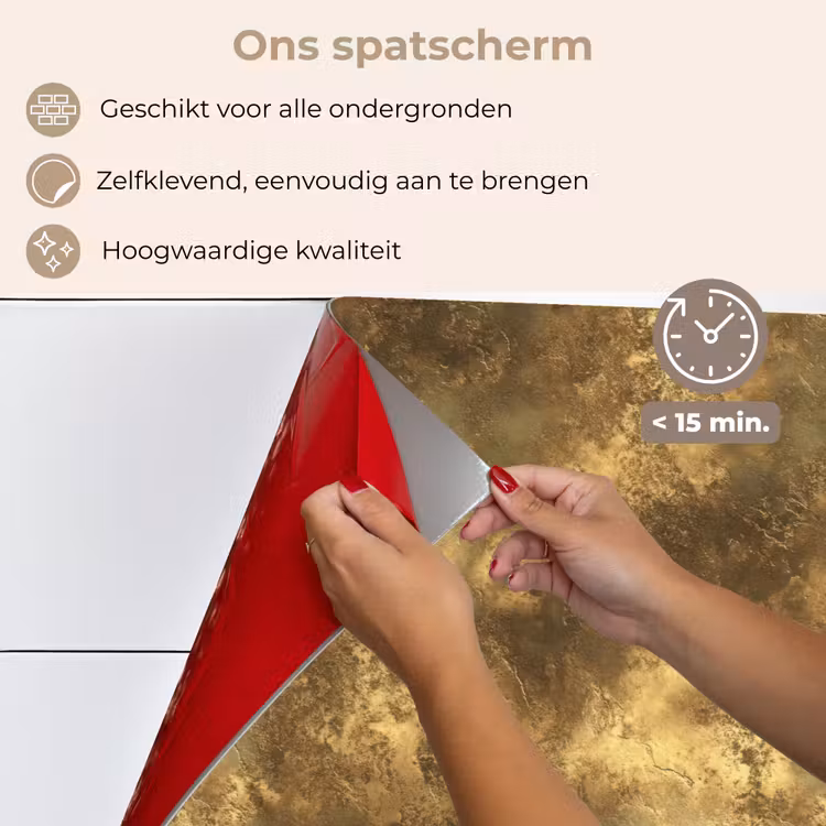 Spatscherm keuken - Antiek - Metaallook - Goud — 4
